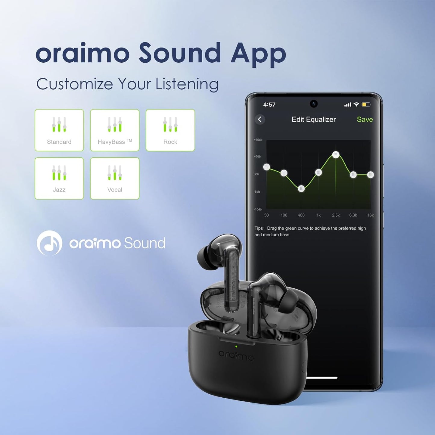 Oraimo FreePods Lite – سماعات لاسلكية للألعاب والموسيقى | بطارية 40 ساعة وشحن سريع