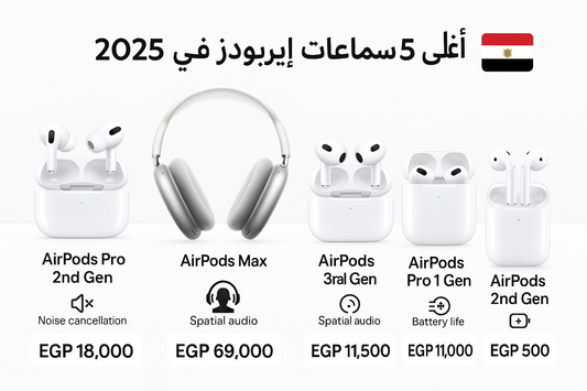 أغلى 5 سماعات إيربودز في مصر 2025 | الأسعار والمميزات